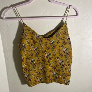 Mustard Yellow Floral Tank Top 🌻